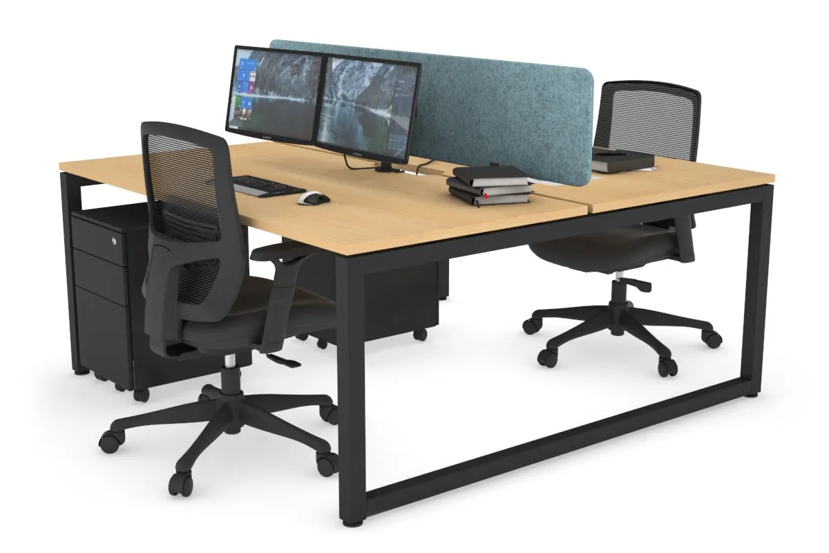 Quadro Loop Legs 2 Person Office Workstation [1600L x 800W with Cable Scallop]