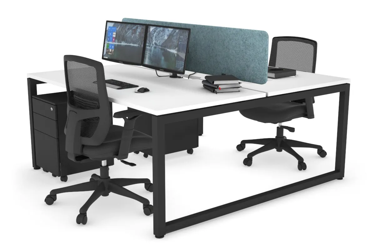 Quadro Loop Legs 2 Person Office Workstation [1600L x 800W with Cable Scallop]