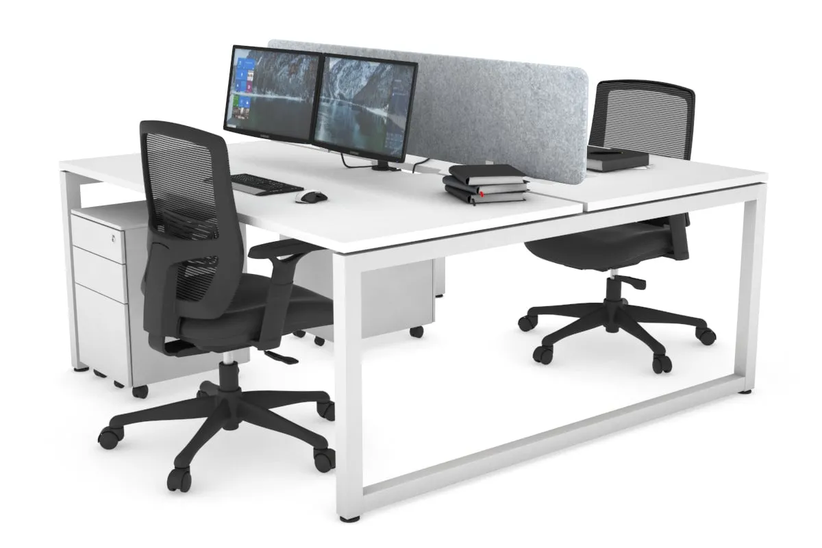 Quadro Loop Legs 2 Person Office Workstation [1600L x 800W with Cable Scallop]