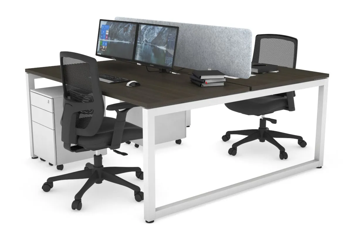 Quadro Loop Legs 2 Person Office Workstation [1600L x 800W with Cable Scallop]
