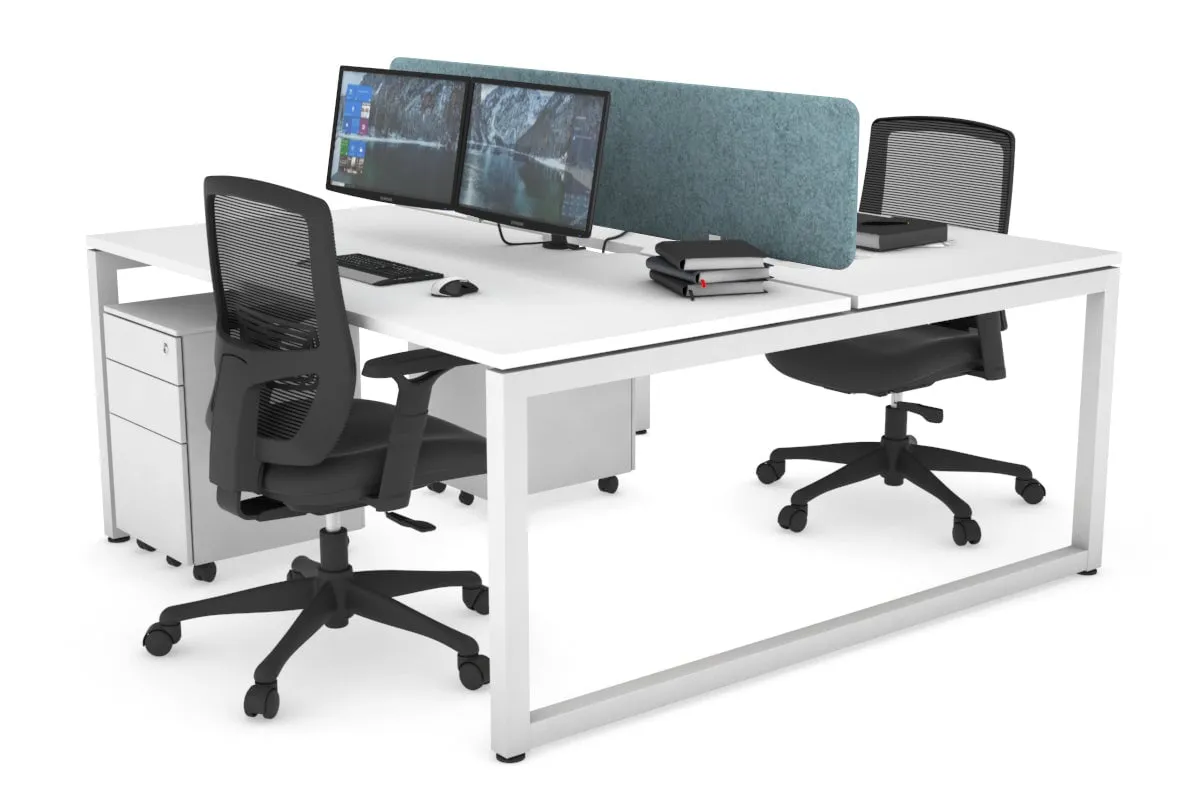 Quadro Loop Legs 2 Person Office Workstation [1600L x 800W with Cable Scallop]