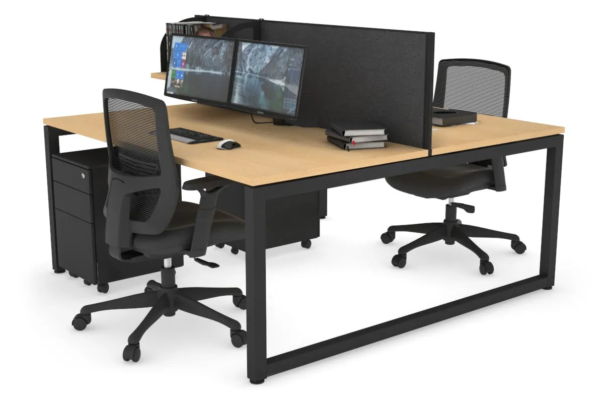 Quadro Loop Legs 2 Person Office Workstation [1600L x 800W with Cable Scallop]