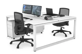 Quadro Loop Legs 2 Person Office Workstation [1600L x 800W with Cable Scallop]
