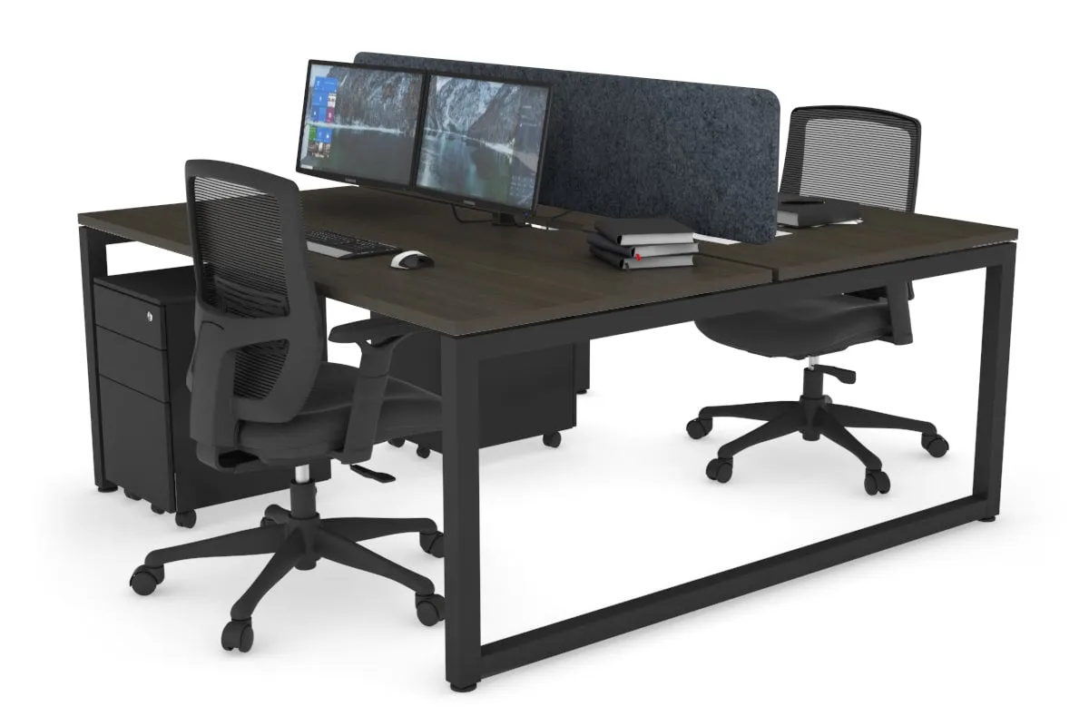 Quadro Loop Legs 2 Person Office Workstation [1600L x 800W with Cable Scallop]
