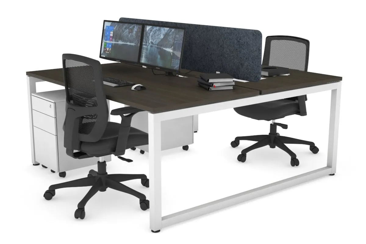 Quadro Loop Legs 2 Person Office Workstation [1600L x 800W with Cable Scallop]