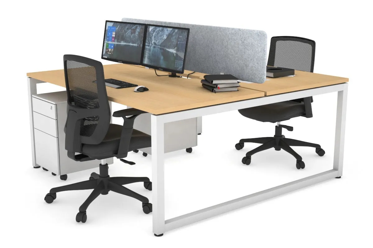 Quadro Loop Legs 2 Person Office Workstation [1600L x 800W with Cable Scallop]