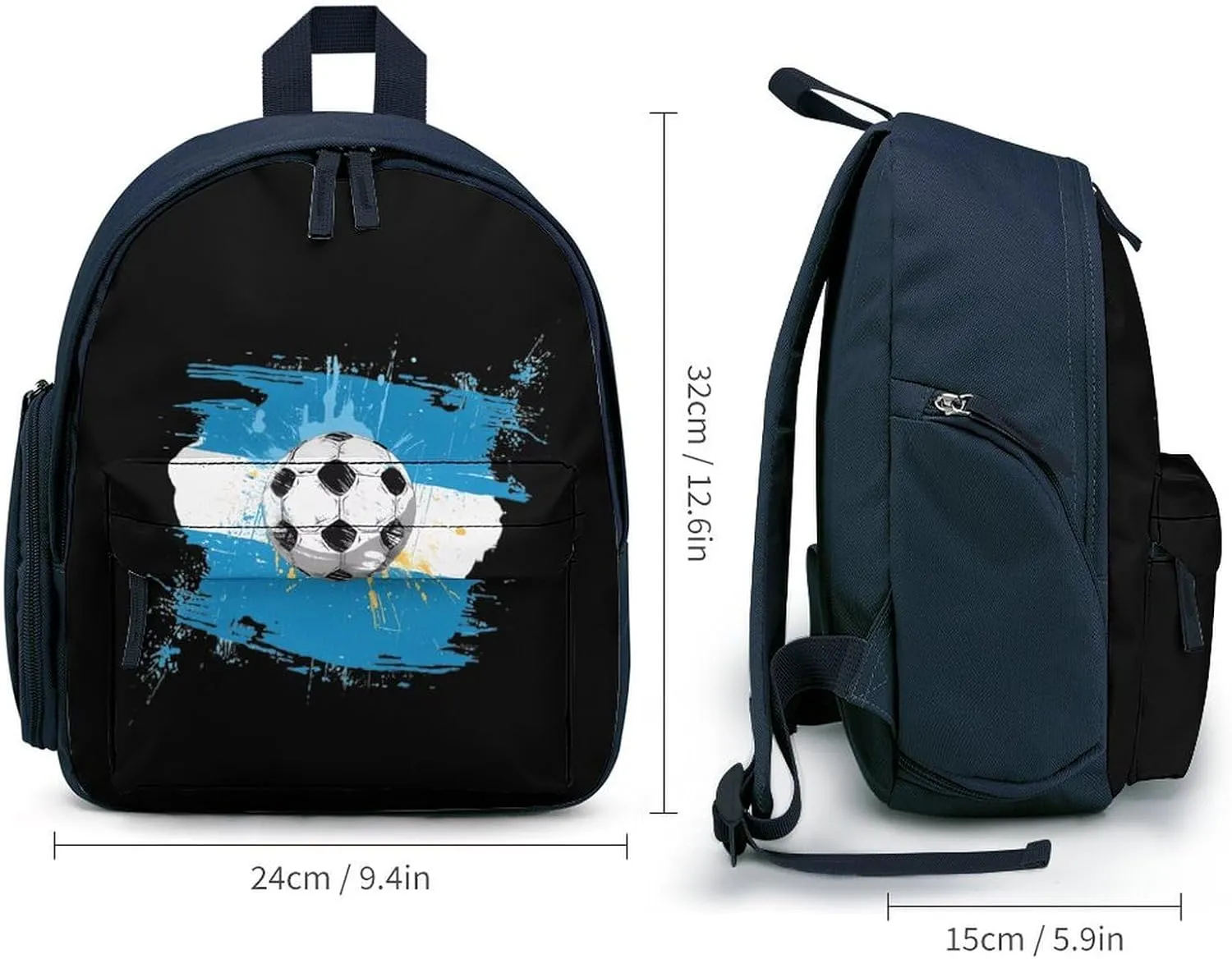 Soccer Argentina Flag Cute Backpack Daily Casual Daypack Travel Mini Bag with Adjustable Strap Blue-style