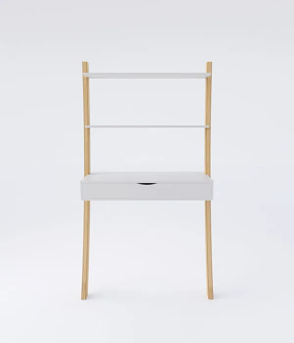 Tall Leaning Desk Drawer - White
