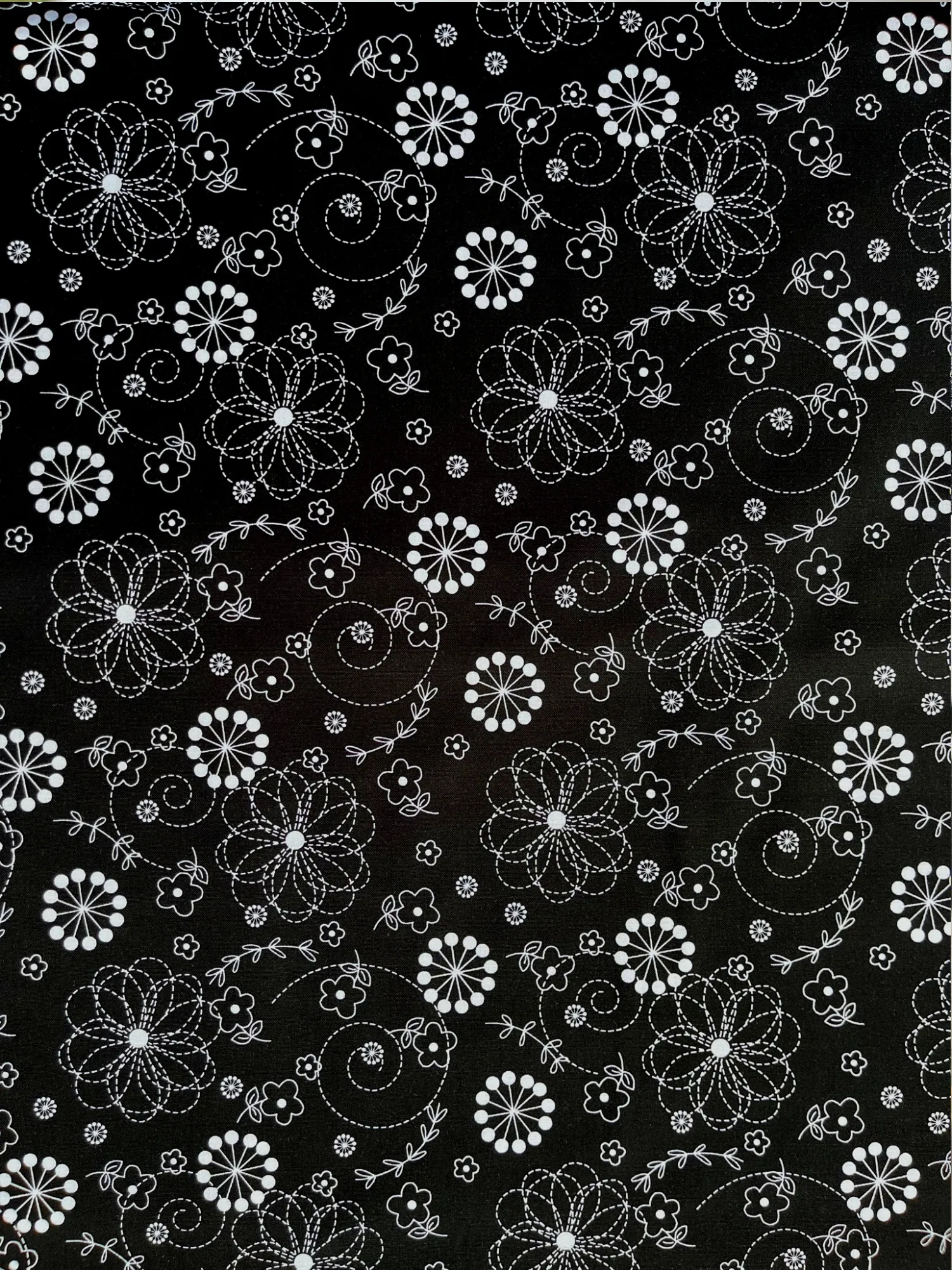 Travel Bags Crossbody Purse - Cross Body - Faux Leather - Tablet Purse - Black and White Daisy Doodles Fabric