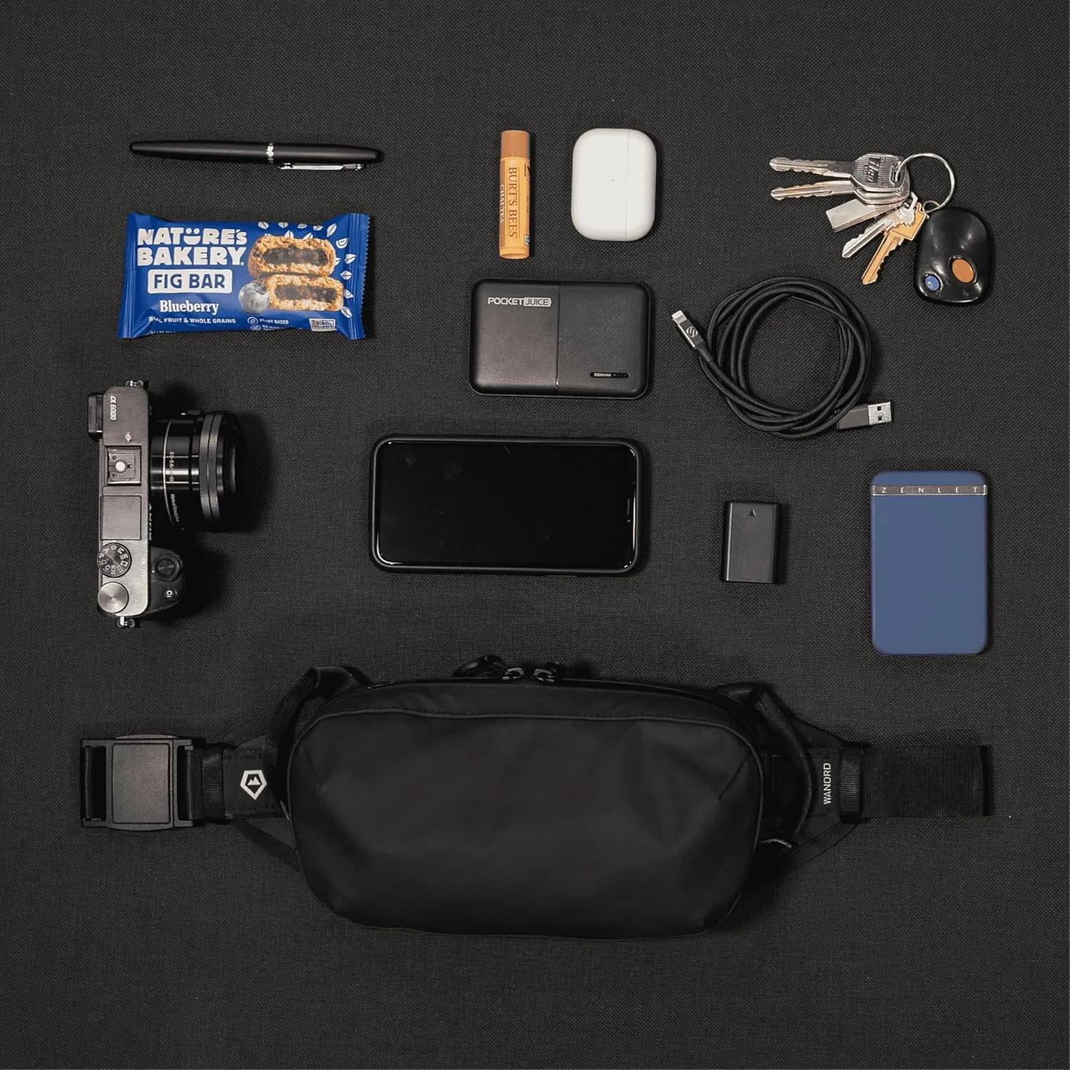 WANDRD All-New D1 Fanny Pack - Crossbody Carry Bag for Hiking, Traveling, Festivals, Sports, and More - Weather-Resistant for Phones, Wallets, Keys, and Camera (Black)