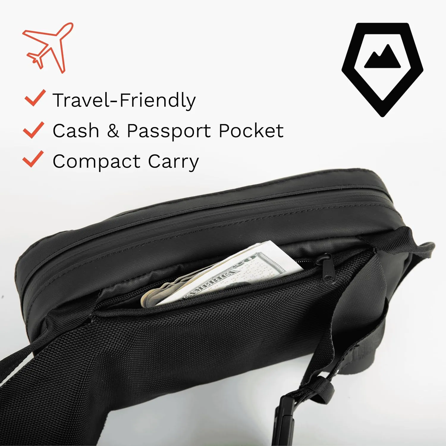 WANDRD All-New D1 Fanny Pack - Crossbody Carry Bag for Hiking, Traveling, Festivals, Sports, and More - Weather-Resistant for Phones, Wallets, Keys, and Camera (Black)