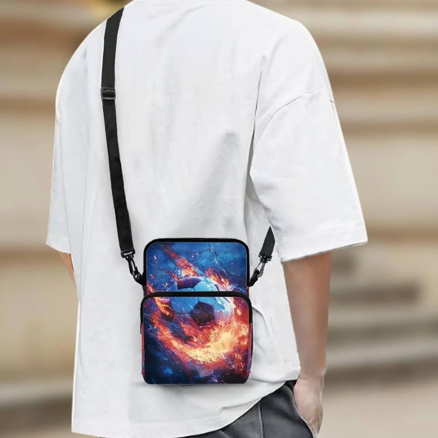 Women's 2 Layer Crossbody Bag Travel Shoulder Bag Waist Pouch Phone Purse Bags