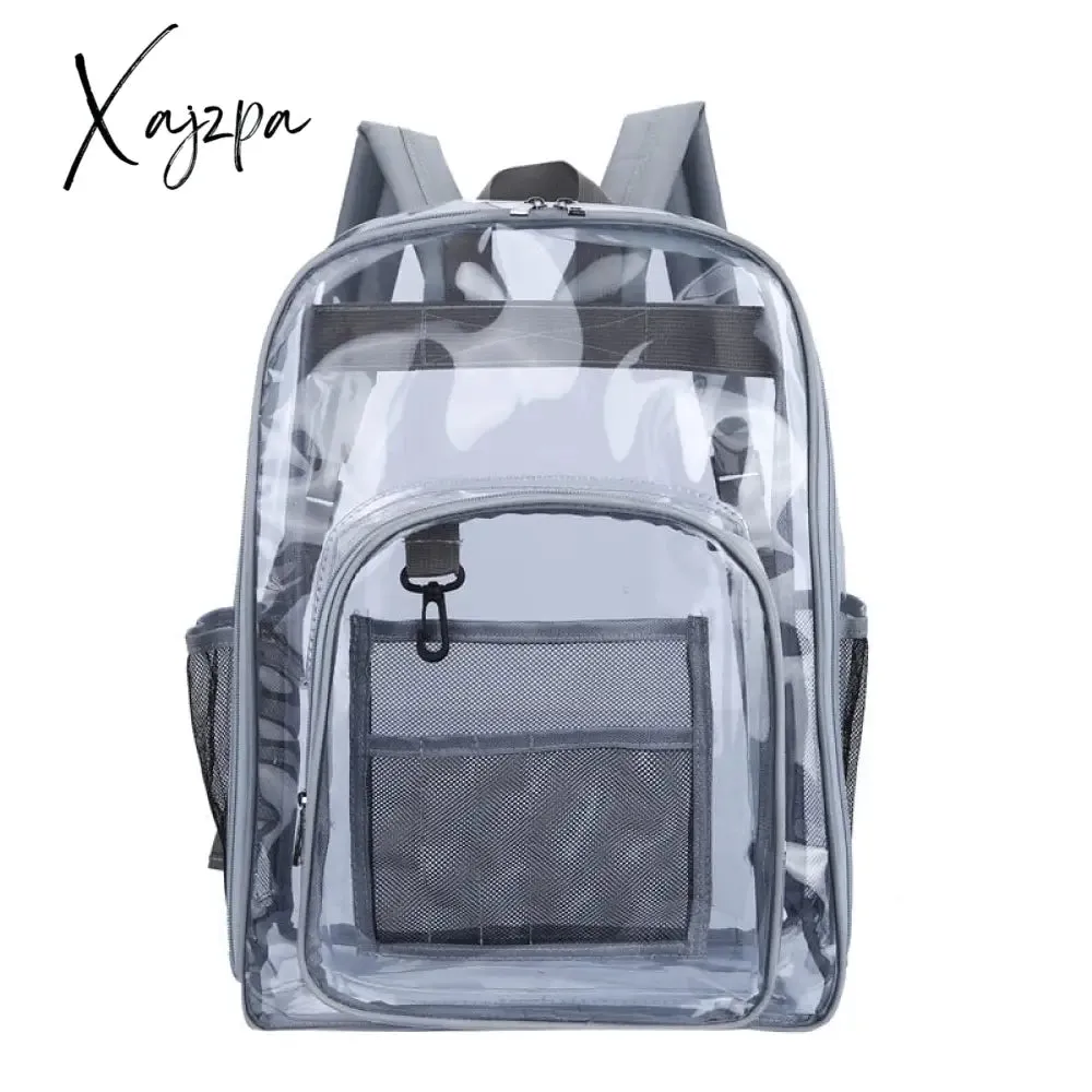 Xajzpa - Transparent PVC Set Bag Waterproof Backpack Unisex Large Capacity Backpack Solid Clear Backpack Couple Fashion Bagback Designer